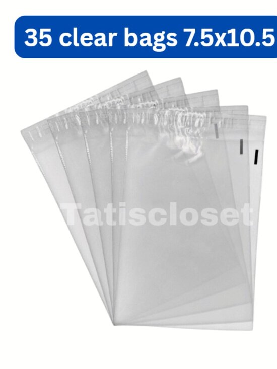 Other - 35 clear self seal clear poly bags size 7.5 x 10.5